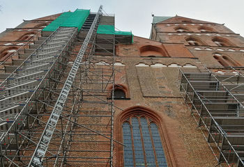 St.-Marien-Kirche eingerüstet - Copyright: Ev.-Luth. Kirchenkreis Lübeck-Lauenburg